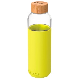 Botella de Vidrio con Funda de Silicona Amarilla Quokka Flow