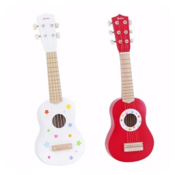 Guitarra Ukelele de Madera para Nio y Nia Roja y Blanca
