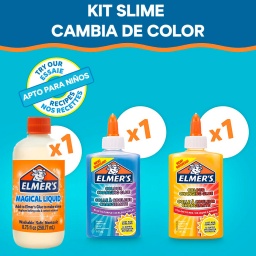 Kit de Slime Elmers Cambia de Color con Sol Azul y Amarillo