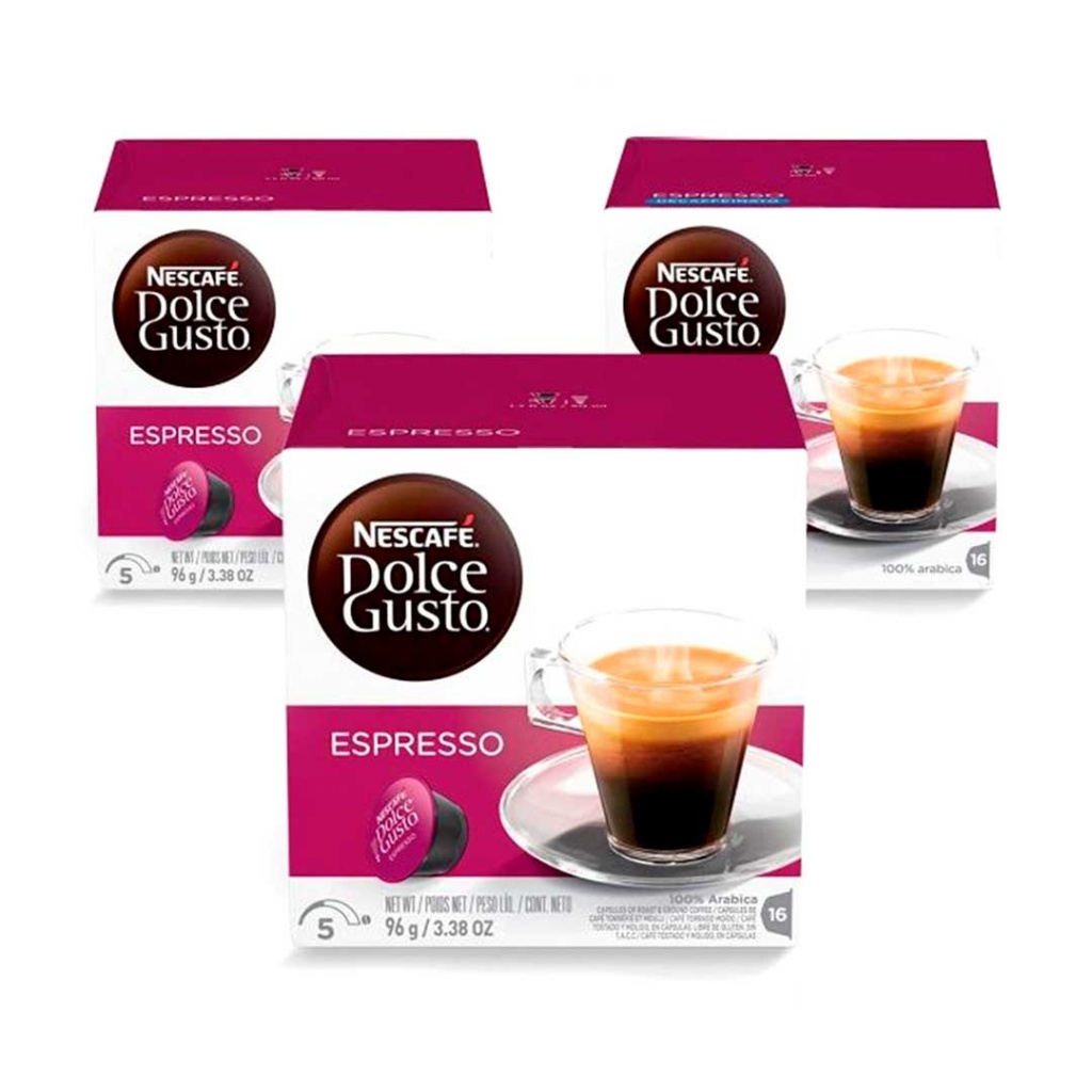 Cápsulas monodosis  Dolce Gusto Café con leche, Pack de 3 cajas de 16  cápsulas (48 en total)