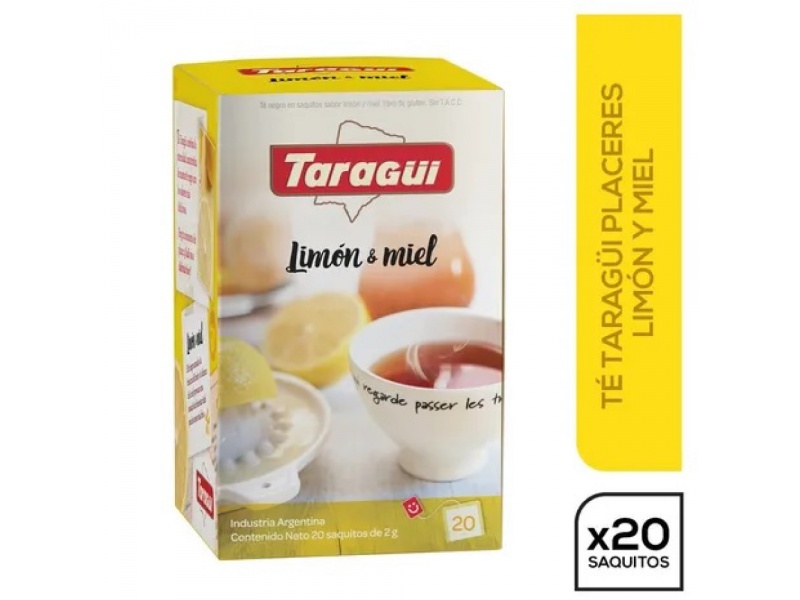 T Taragi Placeres Limn y Miel 20 Sobres de 2 gramos
